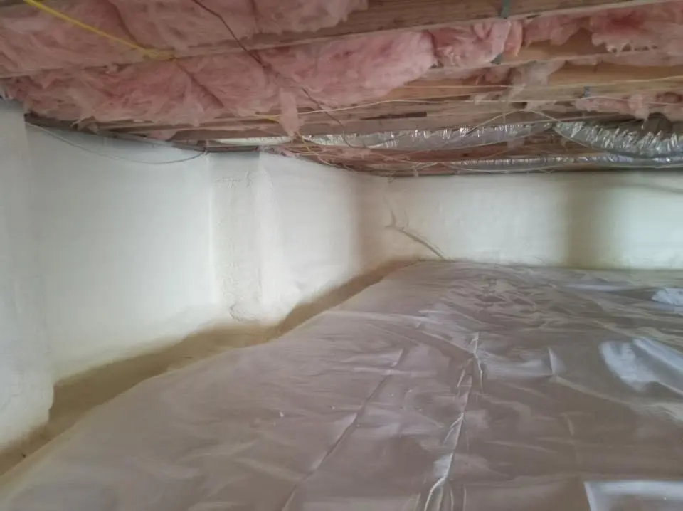 Crawl space encapsulation with closed-cell spray foam for Flat Roof Repair in Jackson